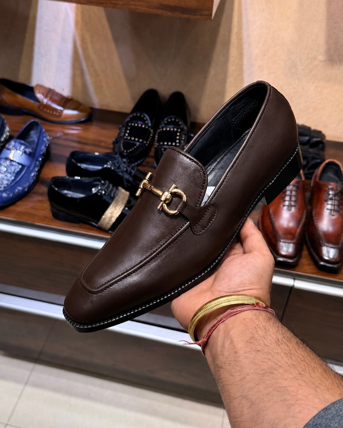 Dark Brown Horsebit Loafers
