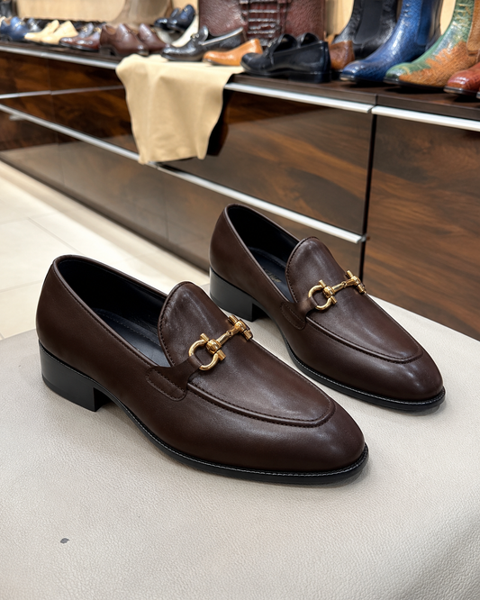 Dark Brown Horsebit Belgian Loafers
