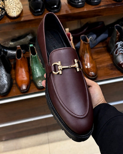 Burgundy Chunky Loafers