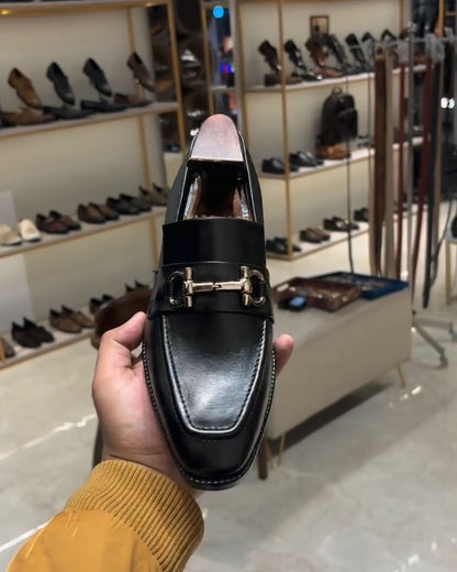 Classic Black Horsebit Loafers