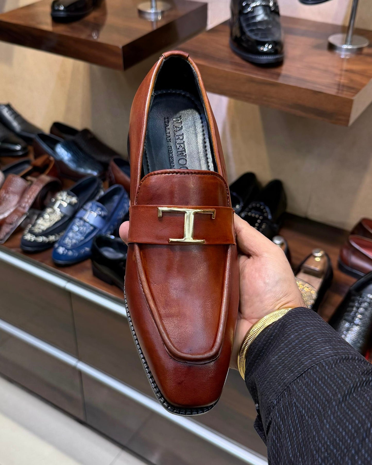 Cognac T-Bit Loafers