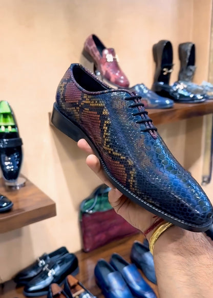 Exotic Metallic Snake Foil Whole-cut Oxfords