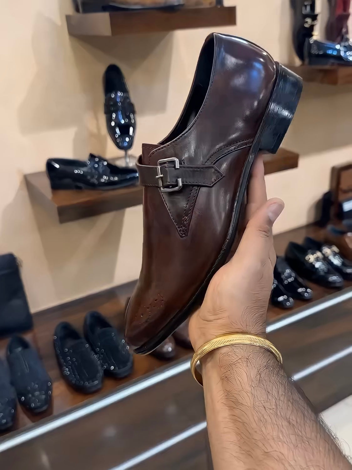 Brown Patina Single Monks