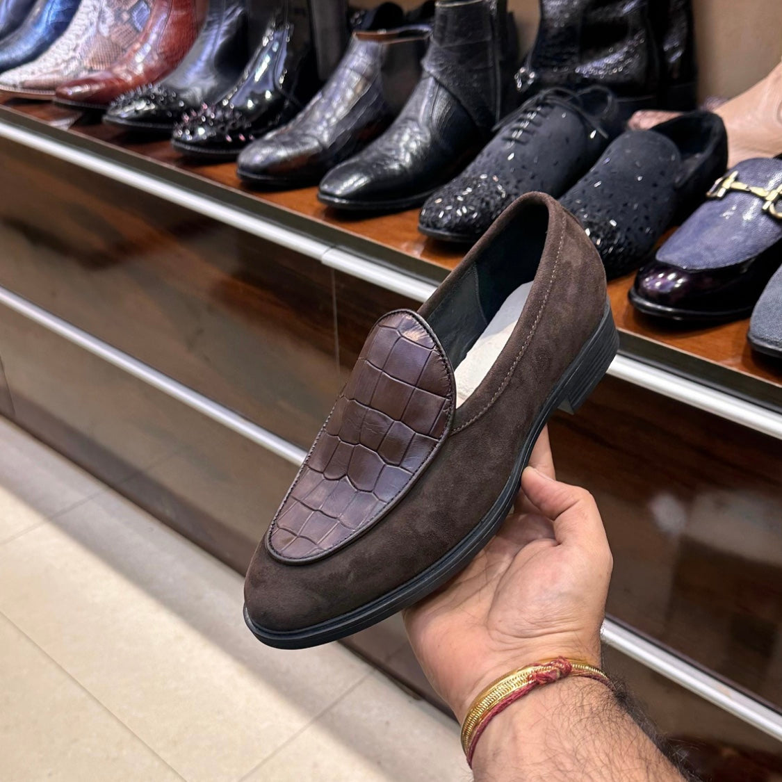 Brown Suede Spectator Belgian Loafers