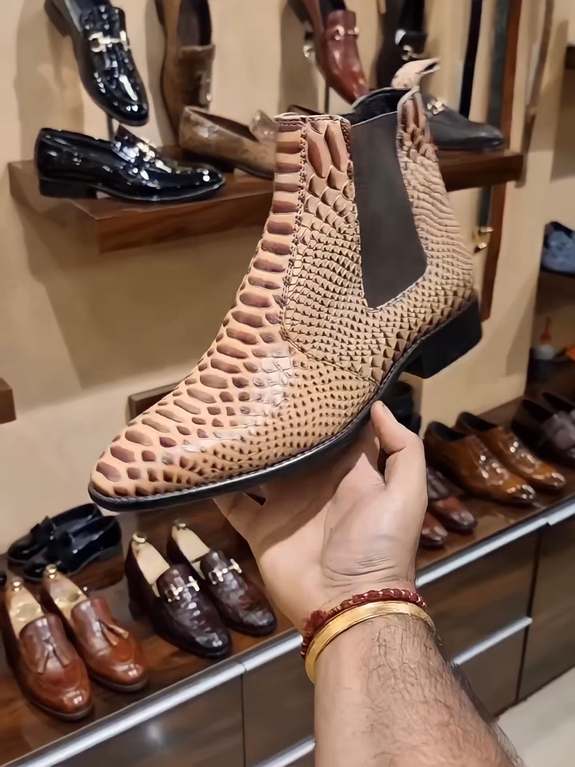 Exotic Snake Chelsea Boots