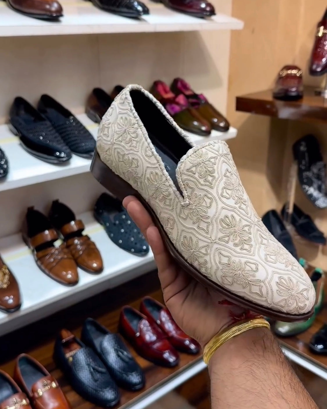 Classic Sherwani Wood Sole Slip-ons