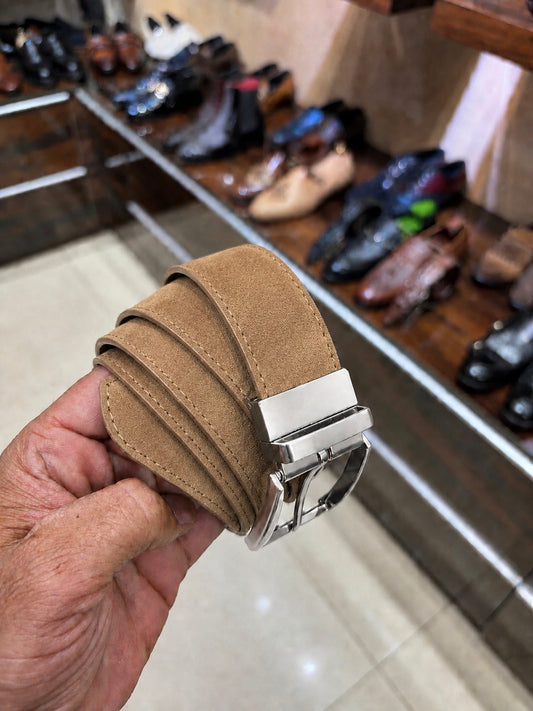 Genuine Sand Suede Belt