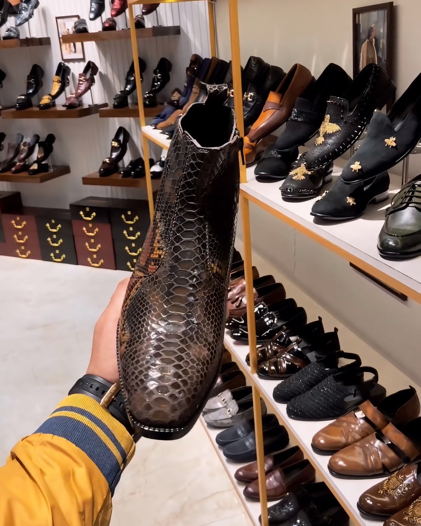 Exotic Snake Zip Boots