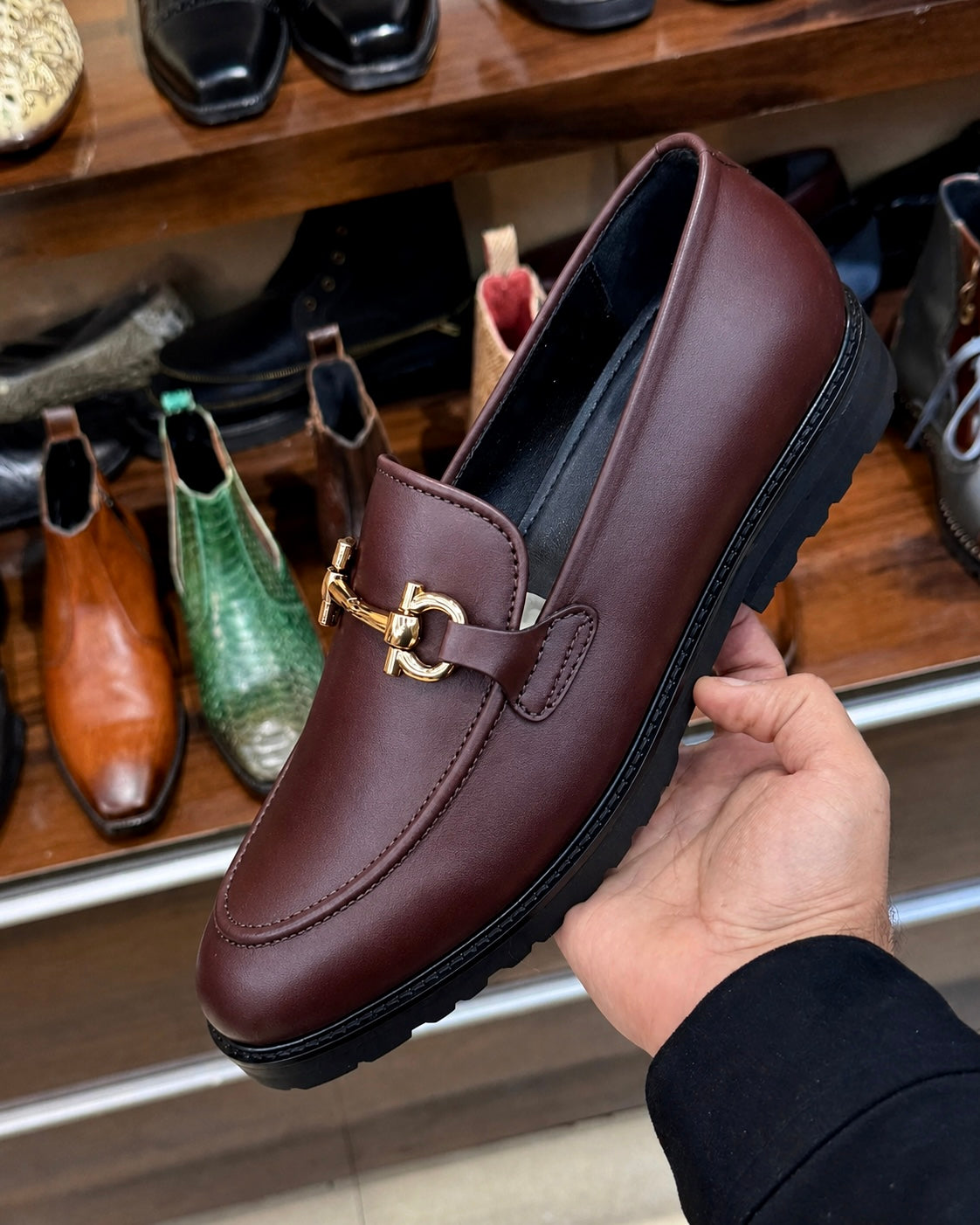 Burgundy Chunky Loafers
