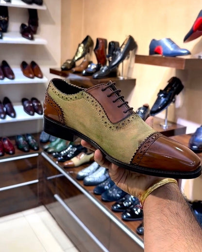 Brown Patina Spectator Captoe Oxfords
