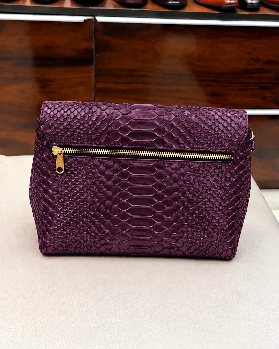 Purple Cobra Scaled Cross Body Bag