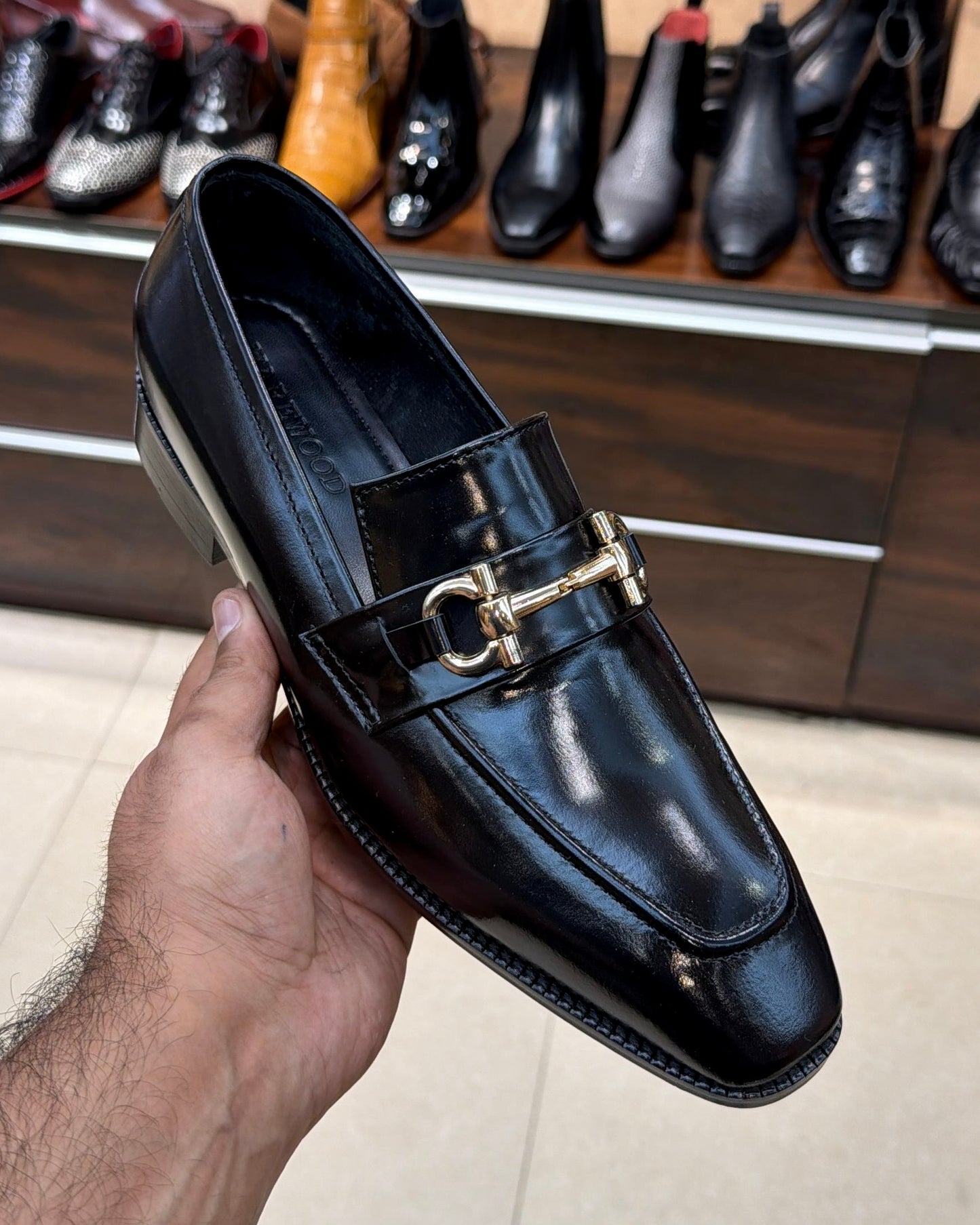 Black Smooth Calf Leather Horsebit Loafers