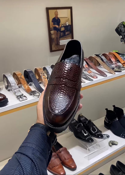 Brown Patina Boot Sole Moccasins