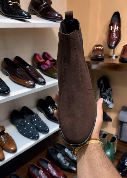 Brown Suede Chelsea Boots