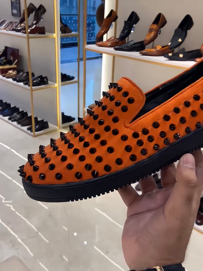 Orange Studded Sneakers