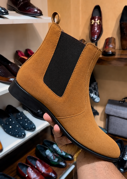 Tan Suede Chelsea Boots