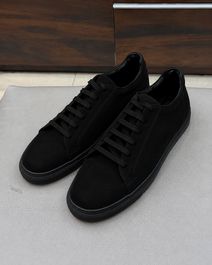 Black Suede Low-top Sneakers