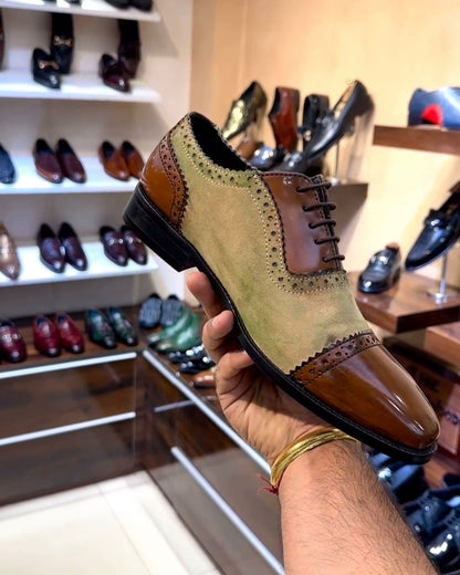 Brown Patina Spectator Captoe Oxfords