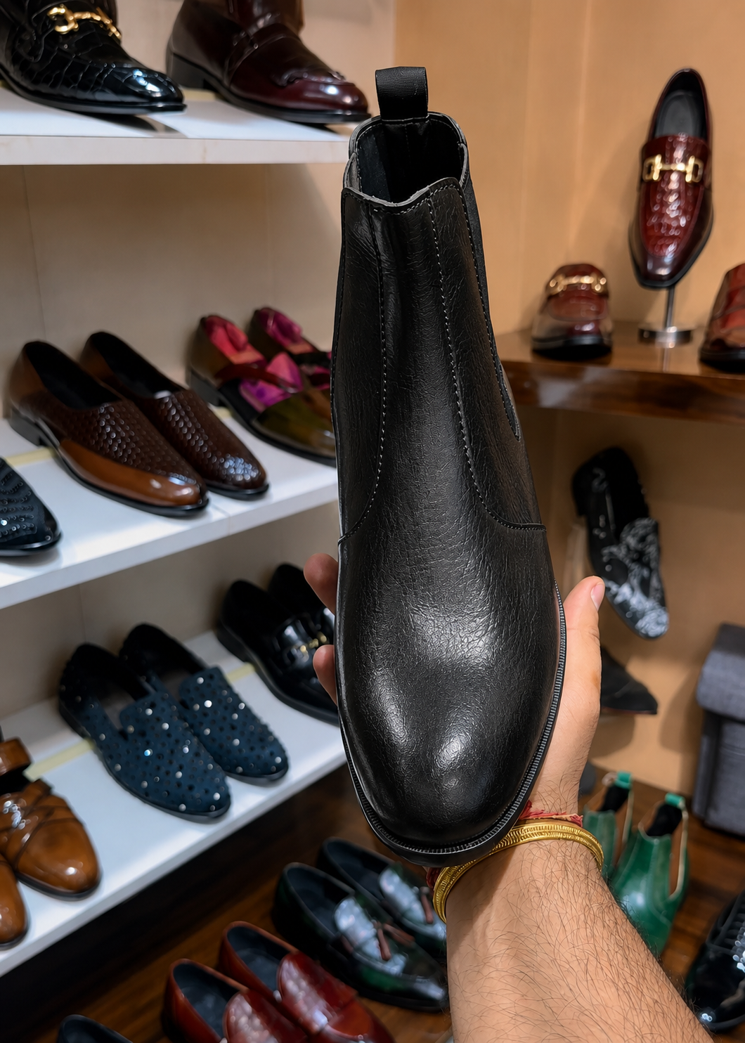 Black Full Grain Leather Chelsea Boots