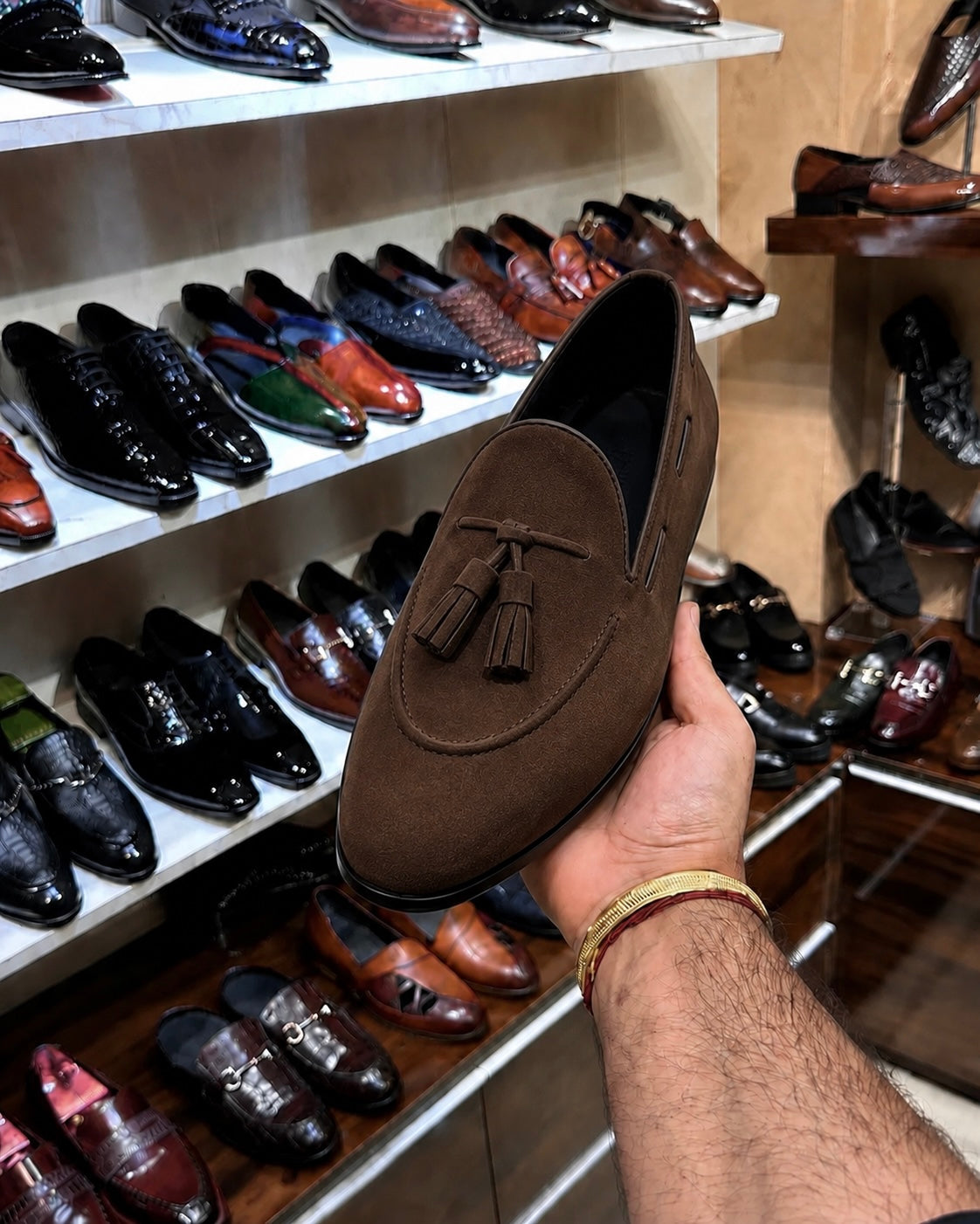 Brown Suede Tassel Loafers