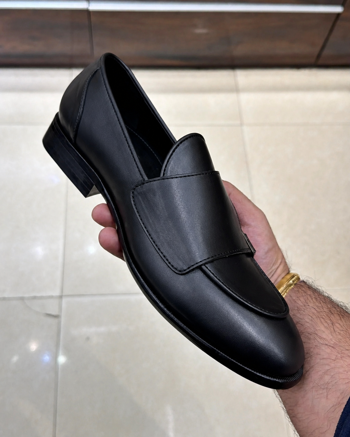 Classic Black Double Monk Strap Loafers