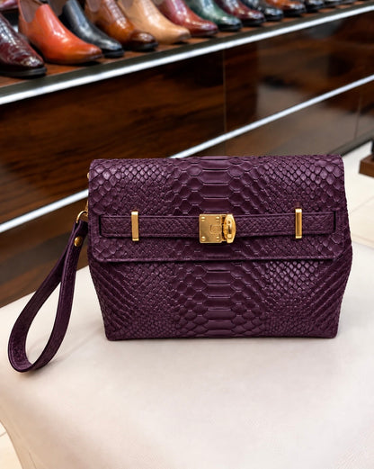 Purple Cobra Scaled Cross Body Bag