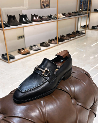 Classic Black Horsebit Loafers
