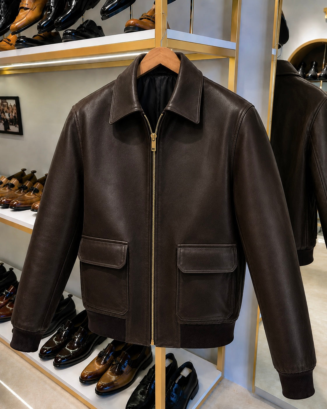 Dark Brown Calfskin Leather Jacket