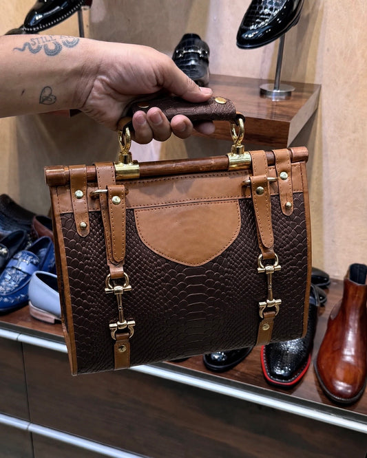Dark Brown And Medium Brown Handbang