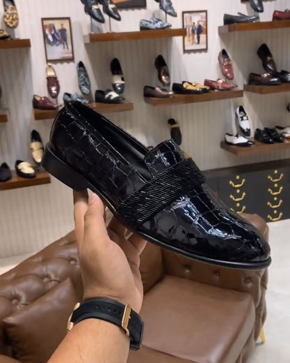 Luxe Edition Patent Croc Full Strap Loafers