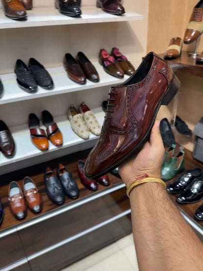 Dual-tone Patina Brush-off Oxfords