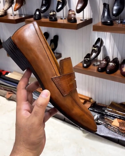 Classic Tan Patina Penny Loafers
