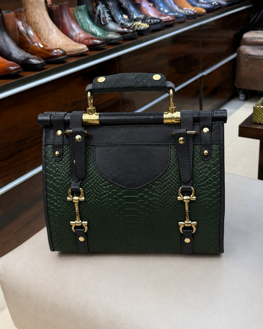 Dark Green And Black Handbag