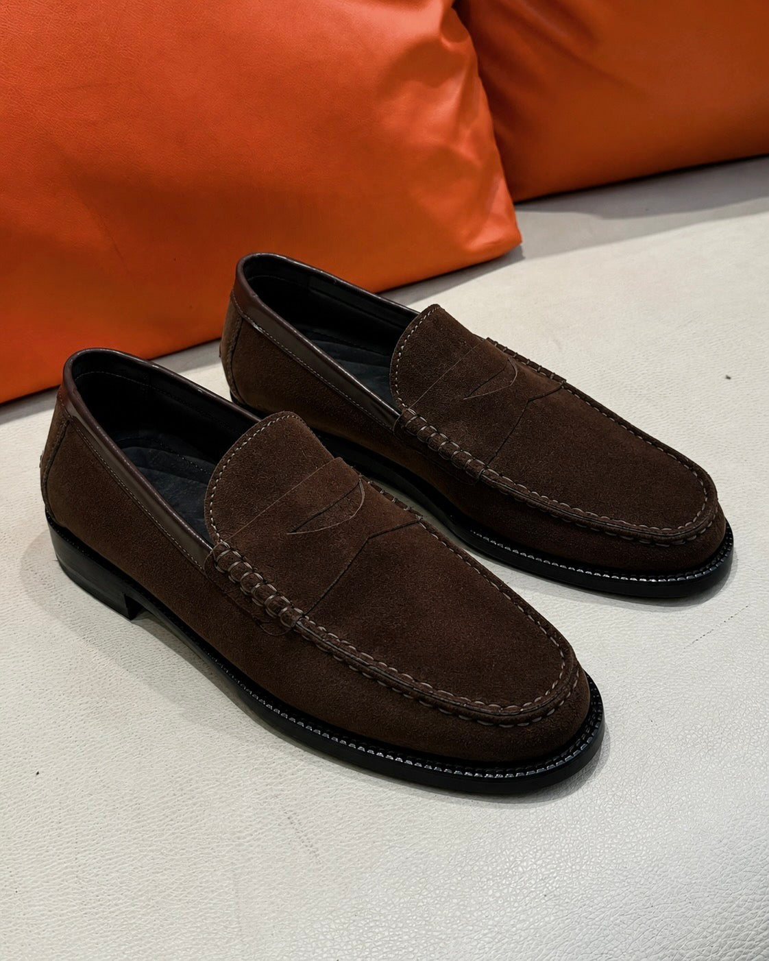 Classic Brown Suede Moccasins