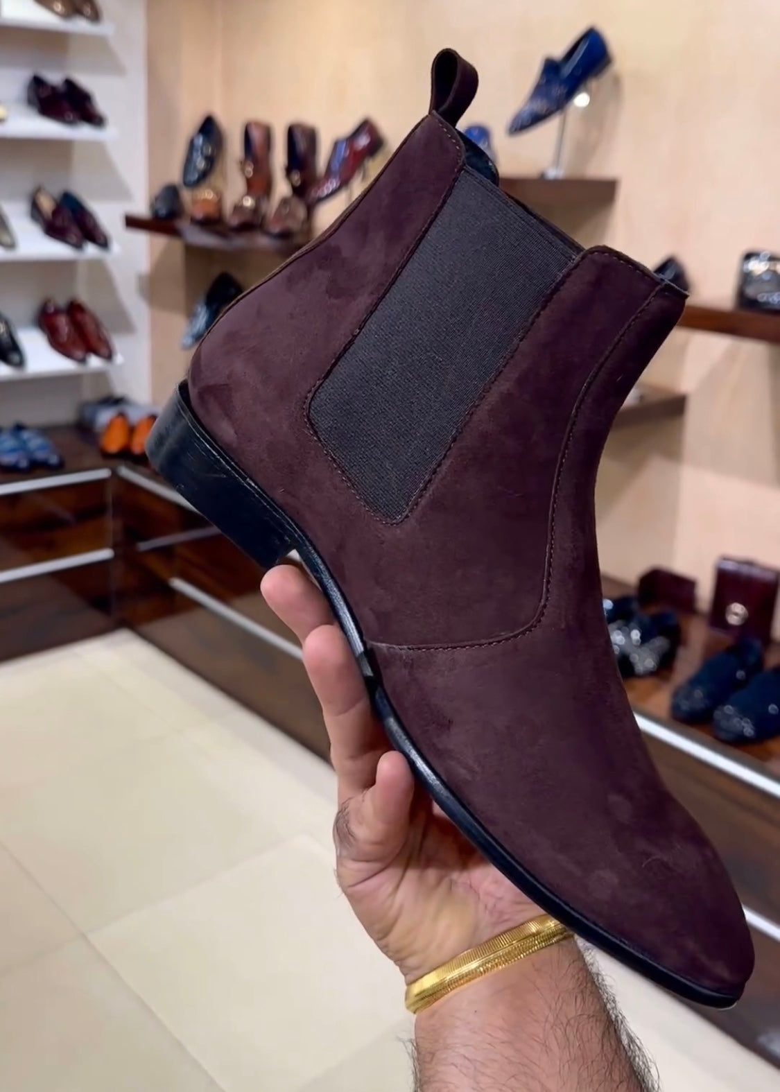 Pure Italian Brown Suede Chelsea Boots