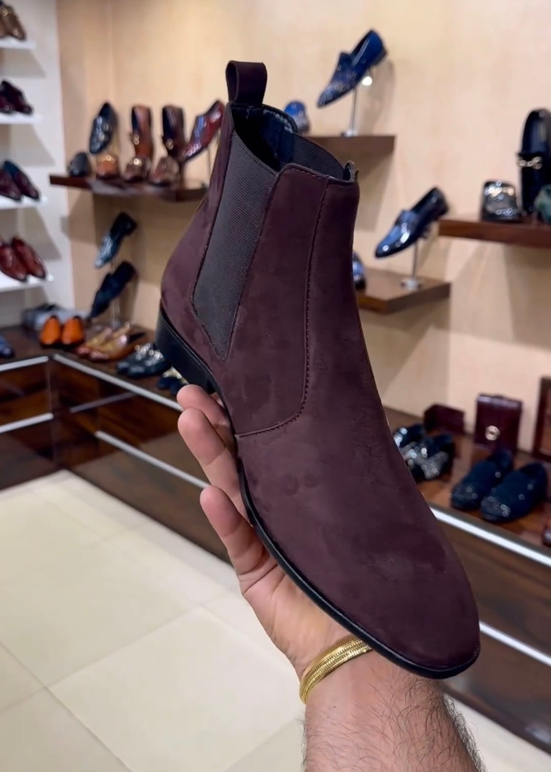 Pure Italian Brown Suede Chelsea Boots
