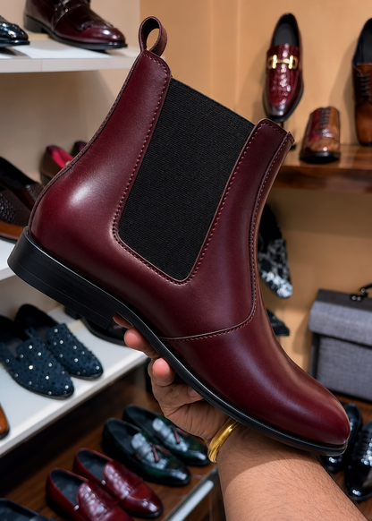 Burgundy Chelsea Boots