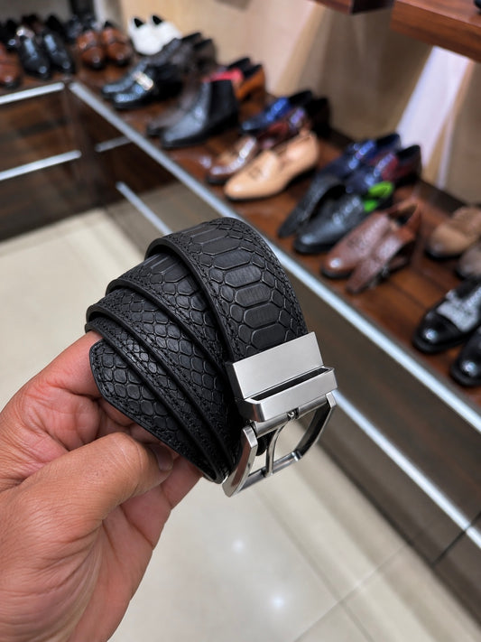 Black Python Scaled Belt