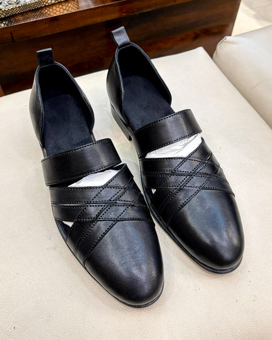 Classic Black Ethnic Sandals