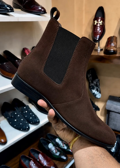 Brown Suede Chelsea Boots