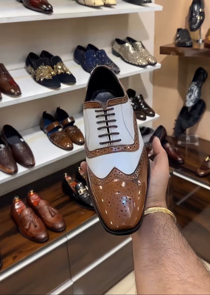 Dual-tone Patina Wingtip Oxfords