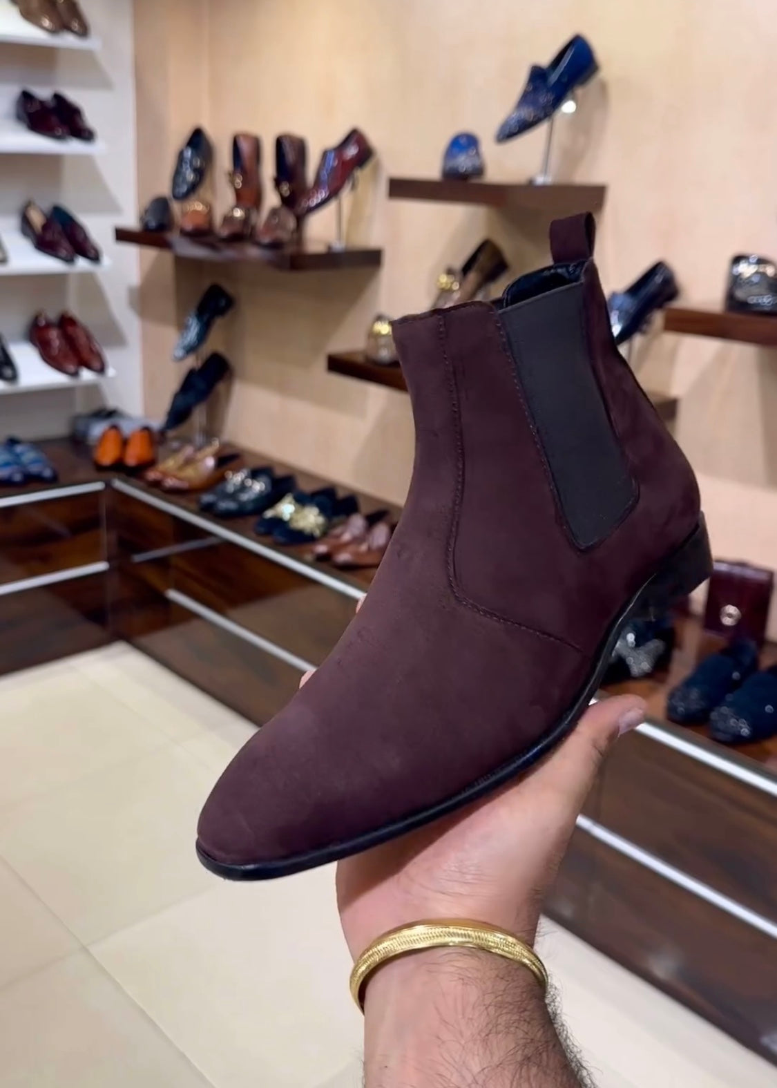 Pure Italian Brown Suede Chelsea Boots