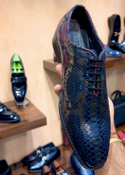 Exotic Metallic Snake Foil Whole-cut Oxfords