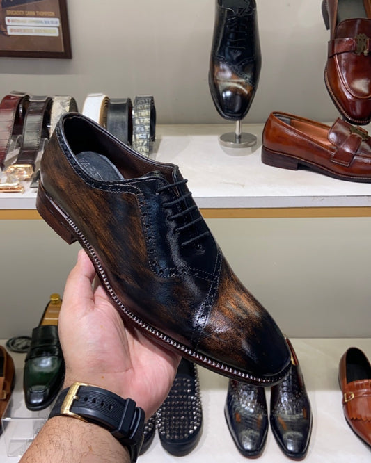 Brown Dual-tone Patina Oxfords
