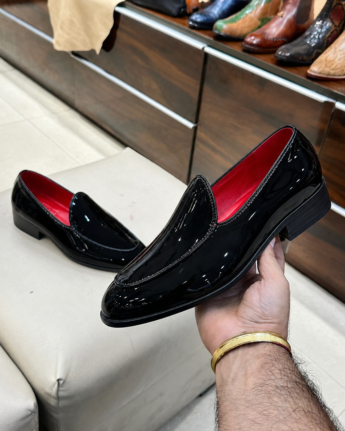 Black Patent Leather Belgian Loafers