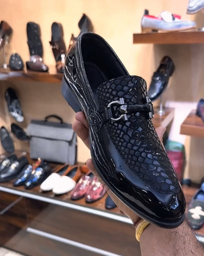 Signature Snake Foil Patent Spectator Moccasins