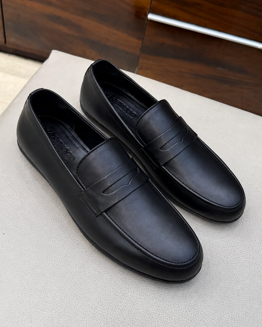 Black Driving Penny Loafers