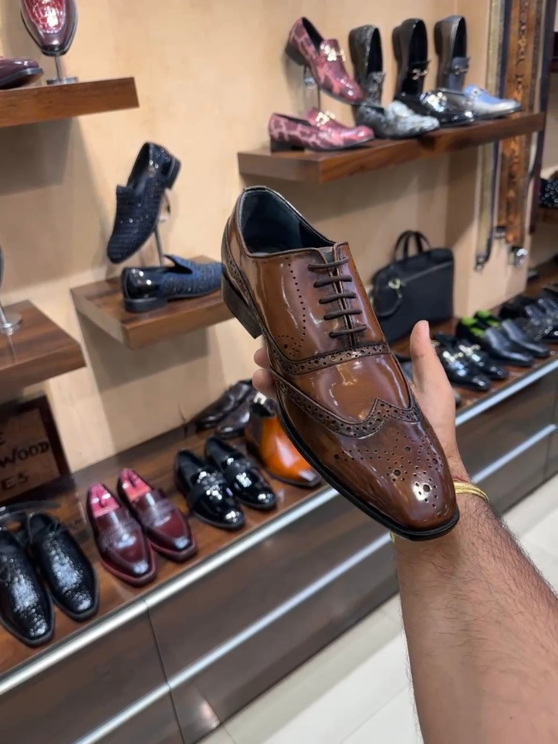 Walnut Brown Wingtip Semi-Brogue Oxfords