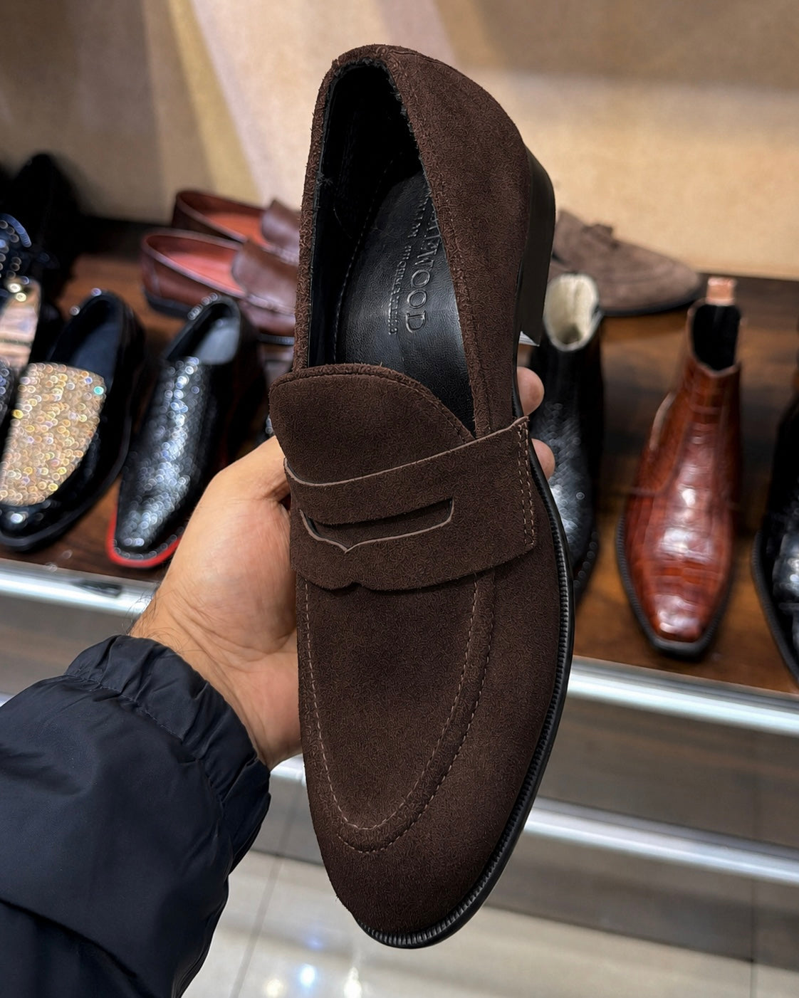 Classic Brown Suede Penny Loafers