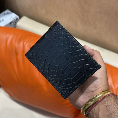 Classic Black Cobra Scaled Wallet with Coin Pocket
